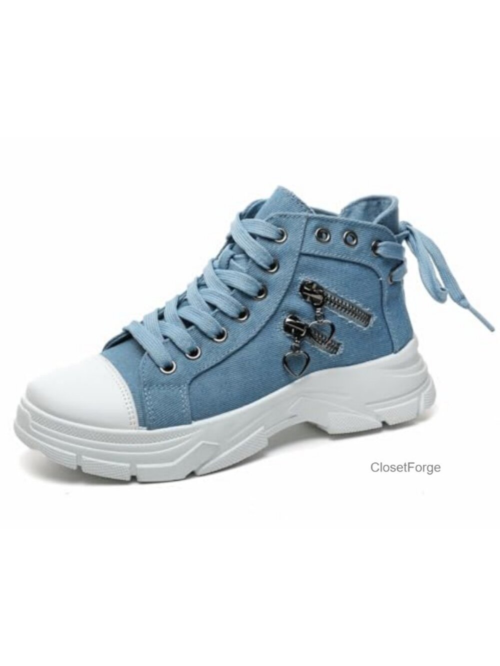 High Top Canvas Sneakers Lace-Up Walking Athletic Shoes